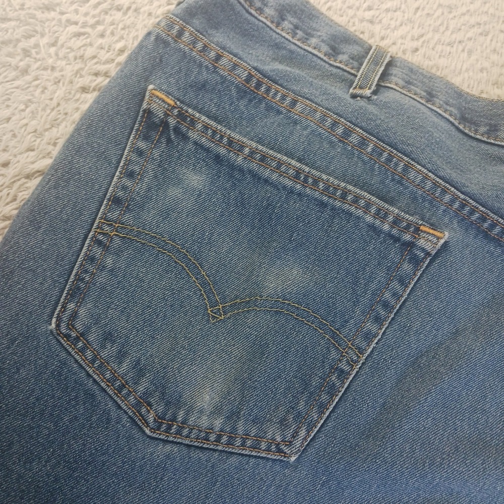 Levi's 550 Relaxed Fit Jeans 48x29 Blue‎ Denim READ Workwear Vintage Wash Look - Picture 7 of 11